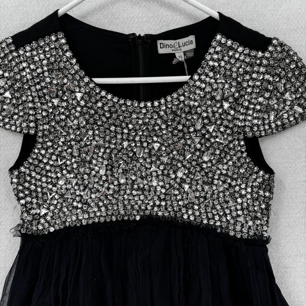 Dino e‎ Lucia Dress Girls XS Beaded Chiffon Skirt Party Formal Paris Designer - Picture 4 of 10